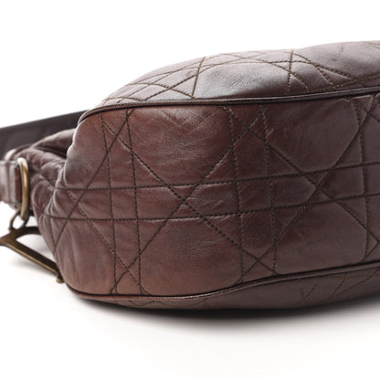 Christian Dior Lambskin Cannage Medium Hobo Dark Brown 6 of 10