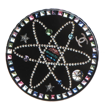 Chanel Glittered Resin Strass Brooch Black Pink 1 of 5
