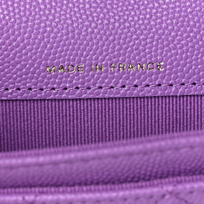 Chanel Caviar Quilted Flap Card Holder Wallet Purple 7 of 12