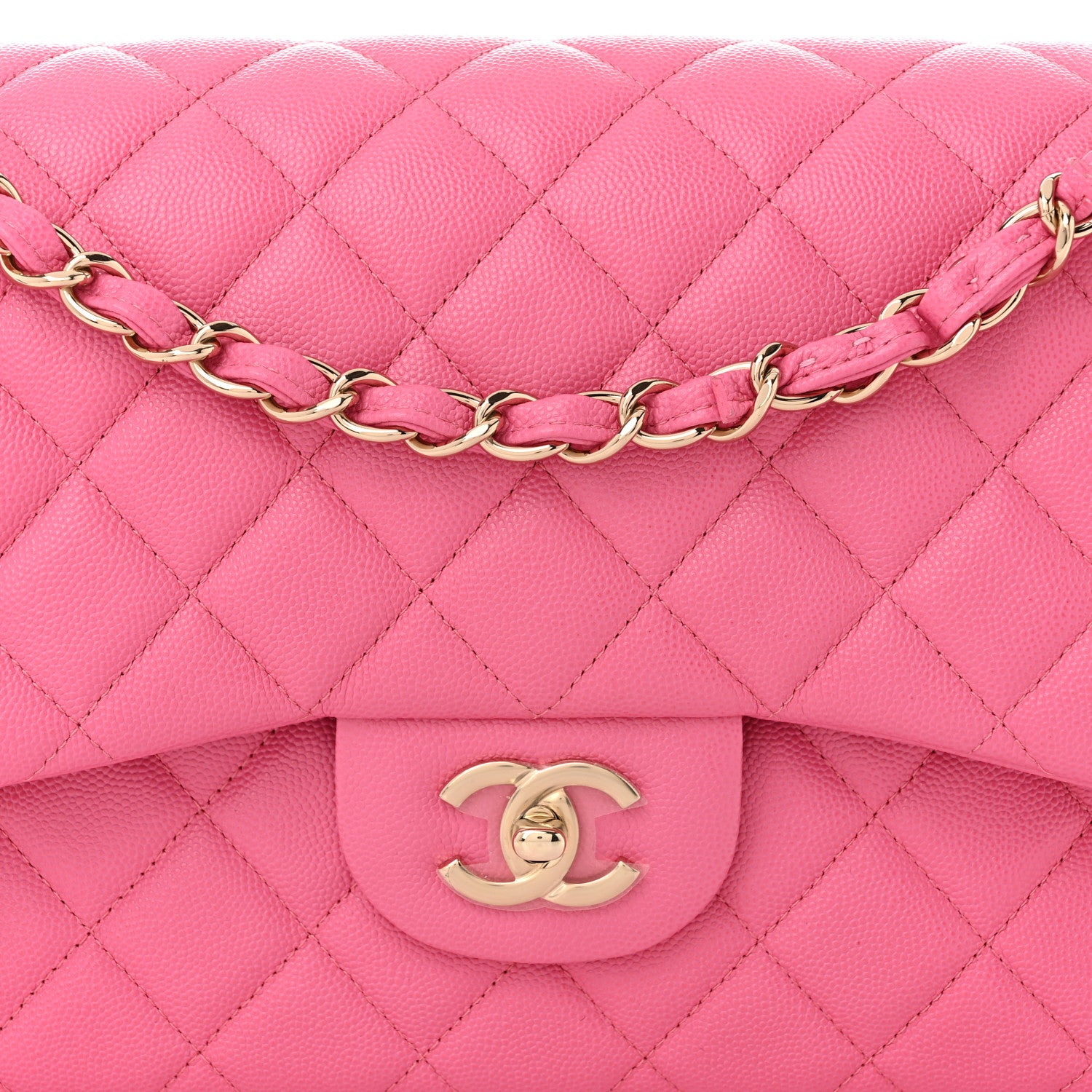 Chanel Caviar Quilted Jumbo Double Flap Pink 8 of 12
