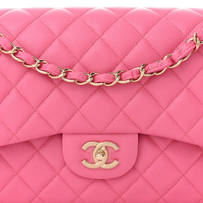 Chanel Caviar Quilted Jumbo Double Flap Pink 8 of 12