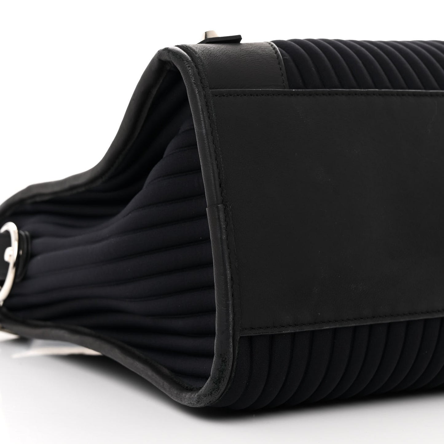 Ribbed Neoprene Classic Silver Hardware City Black