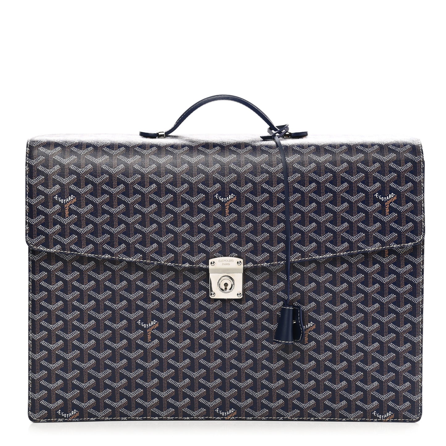 Goyardine Serviette Chypre Briefcase Blue