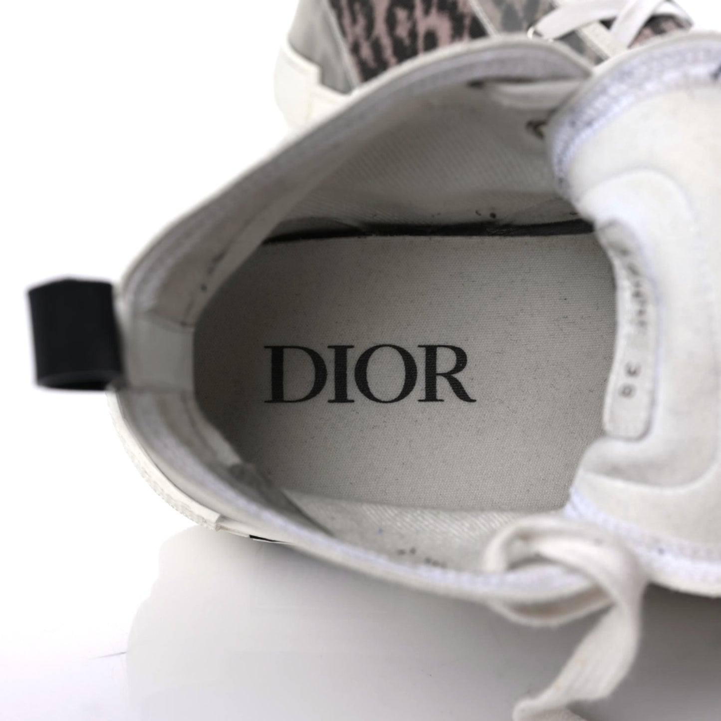 Canvas Leopard Print Womens B23 High Top Sneakers 38 White