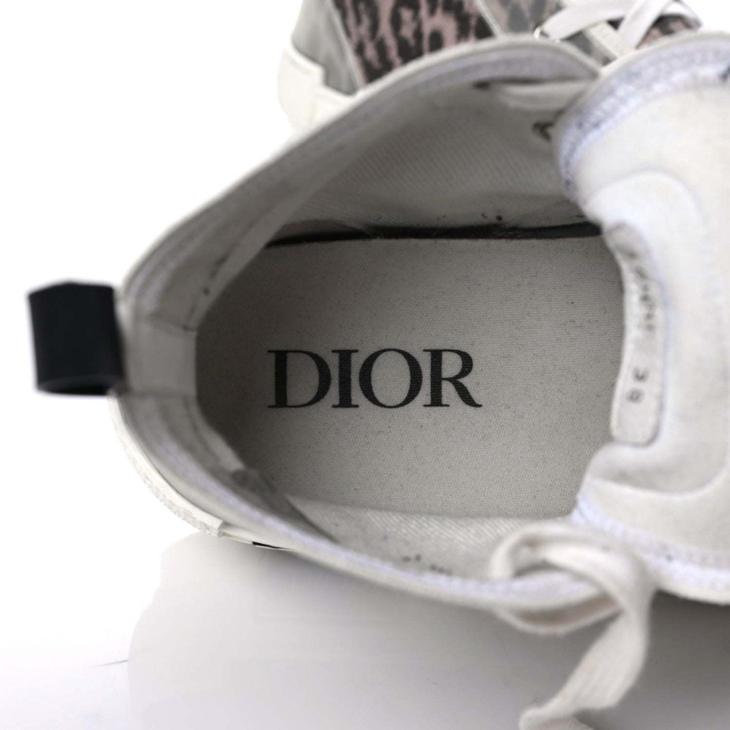 Christian Dior Canvas Leopard Print Womens B23 High Top Sneakers 38 White 11 of 13