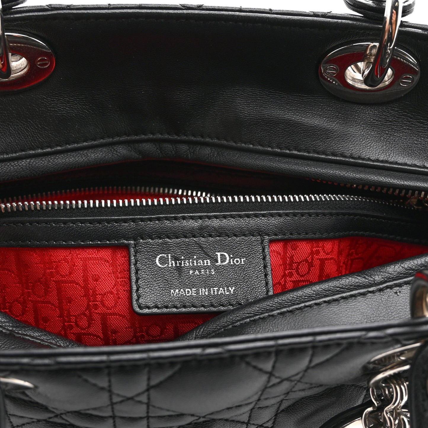 Lambskin Cannage Large Lady Dior Black