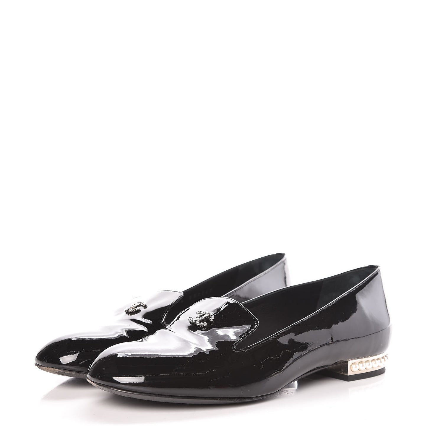 Patent Calfskin Pearl CC Oxfords 37.5 Black