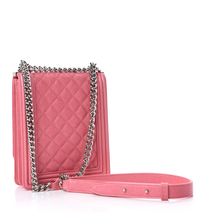 Chanel Caviar Quilted North South Boy Flap Pink 3 of 10