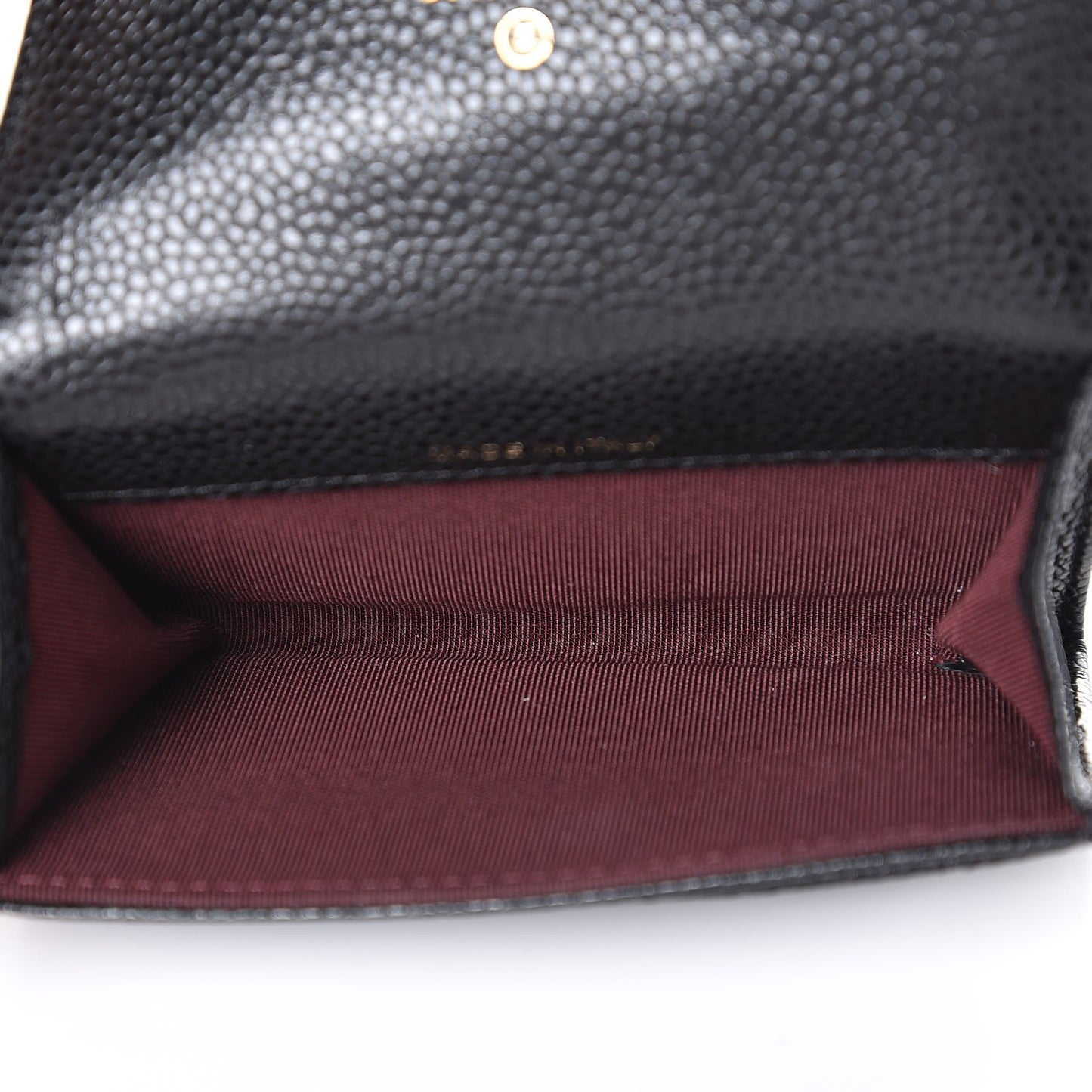 Caviar Quilted Flap Card Holder Black