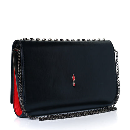 Christian Louboutin Calfskin Spikes Paloma Clutch Black 2 of 8
