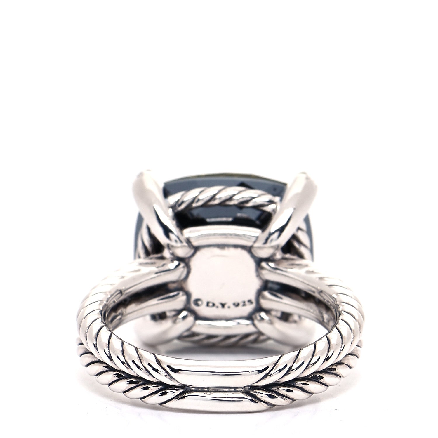 David Yurman Sterling Silver Diamond Green Orchid 14mm Chatelaine Ring 54 7 3 of 5