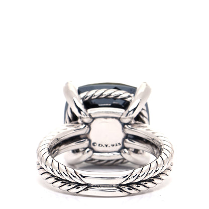 David Yurman Sterling Silver Diamond Green Orchid 14mm Chatelaine Ring 54 7 3 of 5