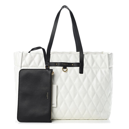 Givenchy Rubber Effect Canvas Quilted Duo Shopper Tote White 1 of 11