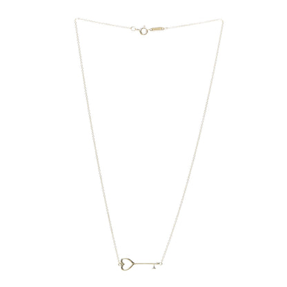 Tiffany 18K Yellow Gold Heart Key Pendant Necklace 3 of 6