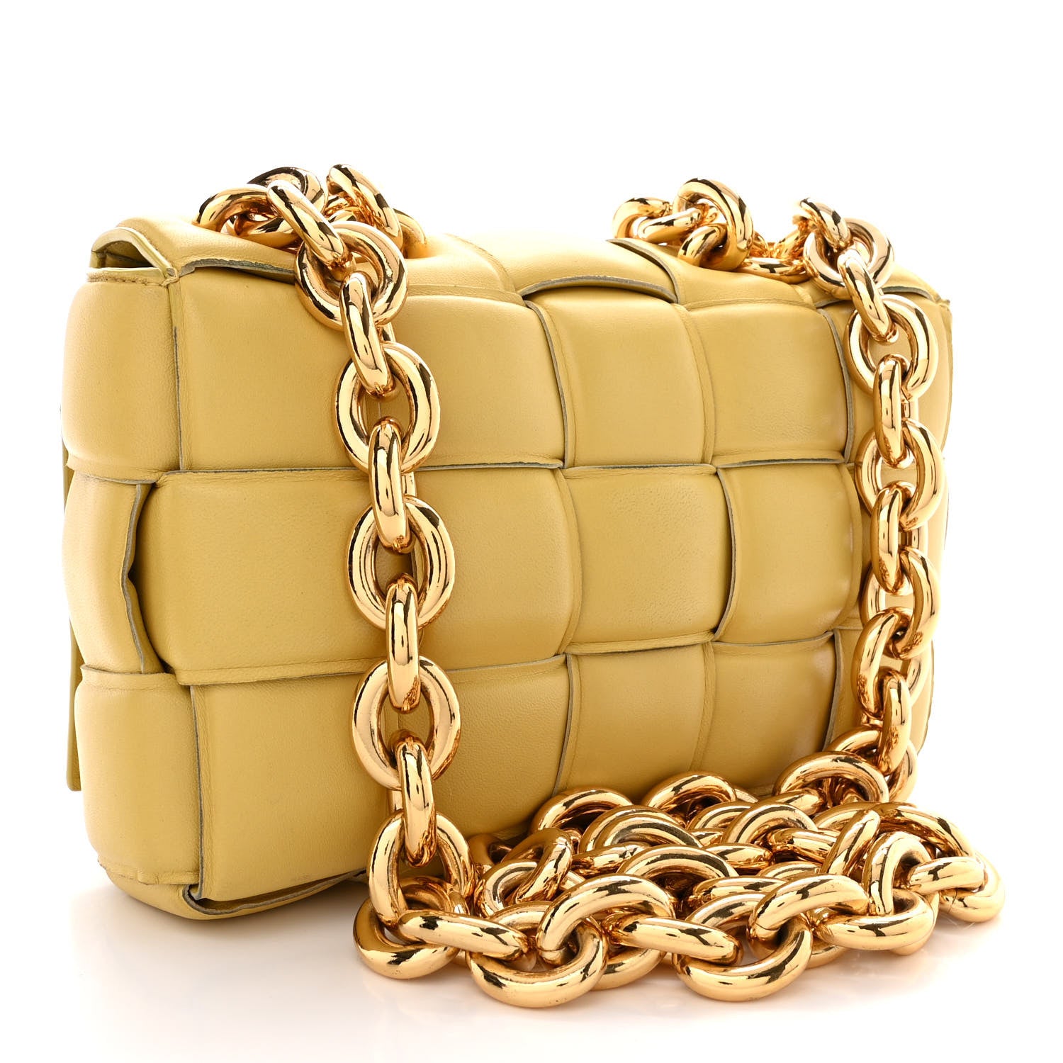 Bottega Veneta Lambskin Maxi Intrecciato Padded Chain Cassette Crossbody Bag Corn 3 of 10