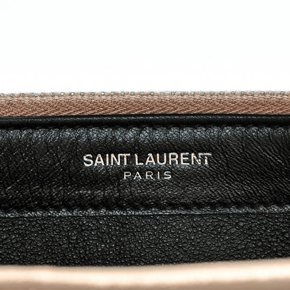 Saint Laurent Metallic Fabric Monogram Envelope Chain Wallet Pale Pink 7 of 7