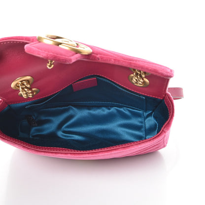 Gucci Velvet Matelasse Mini GG Marmont Shoulder Bag Fuchsia Violet Cyclamen 5 of 7