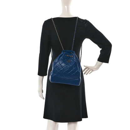 Chanel Aged Calfskin Quilted Gabrielle Backpack Blue 2 of 9