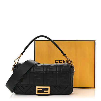 Fendi Nappa FF 1974 Embossed Baguette Black 10 of 10