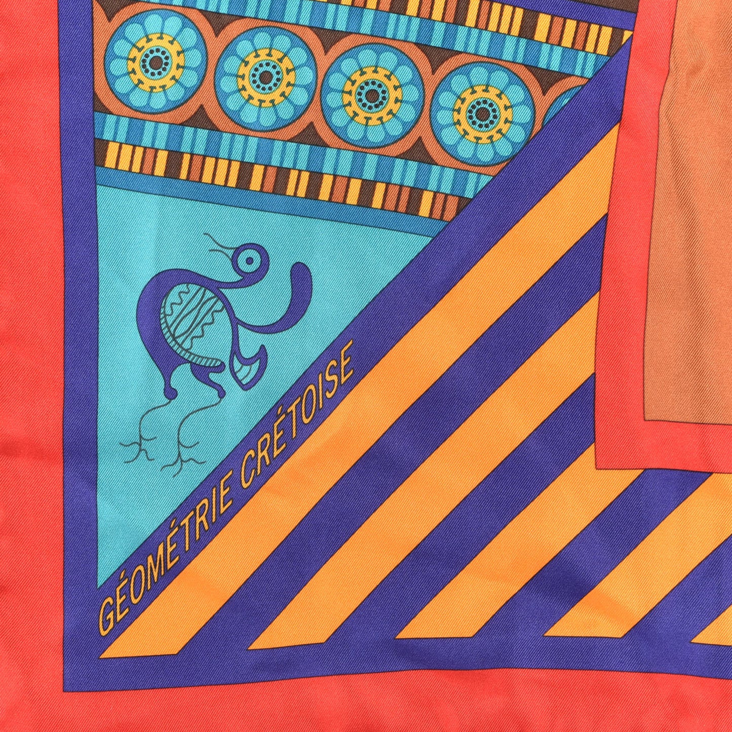 Silk Geometrie Cretoise Scarf 90
