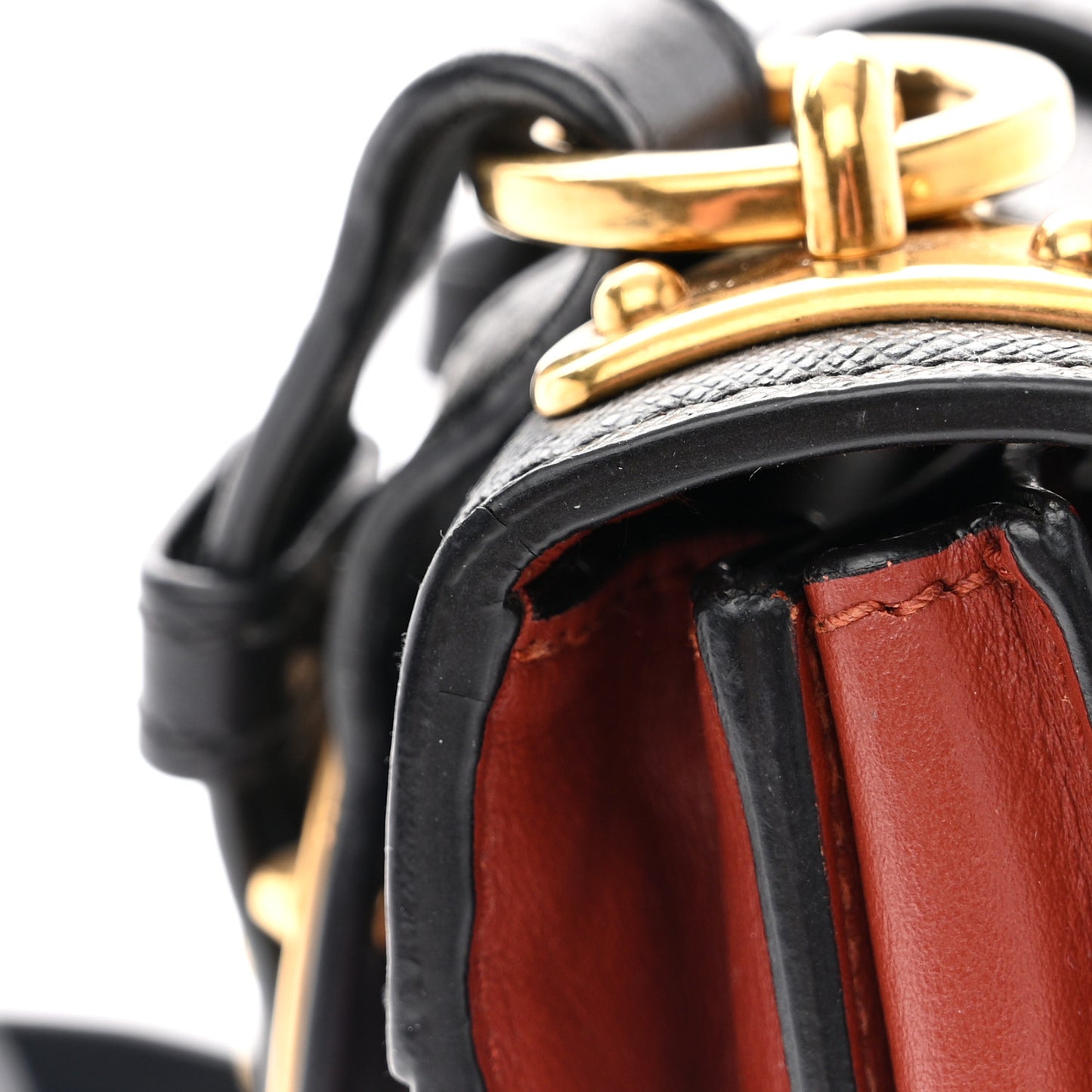 City Calfskin Saffiano Cahier Bag Cotto Black