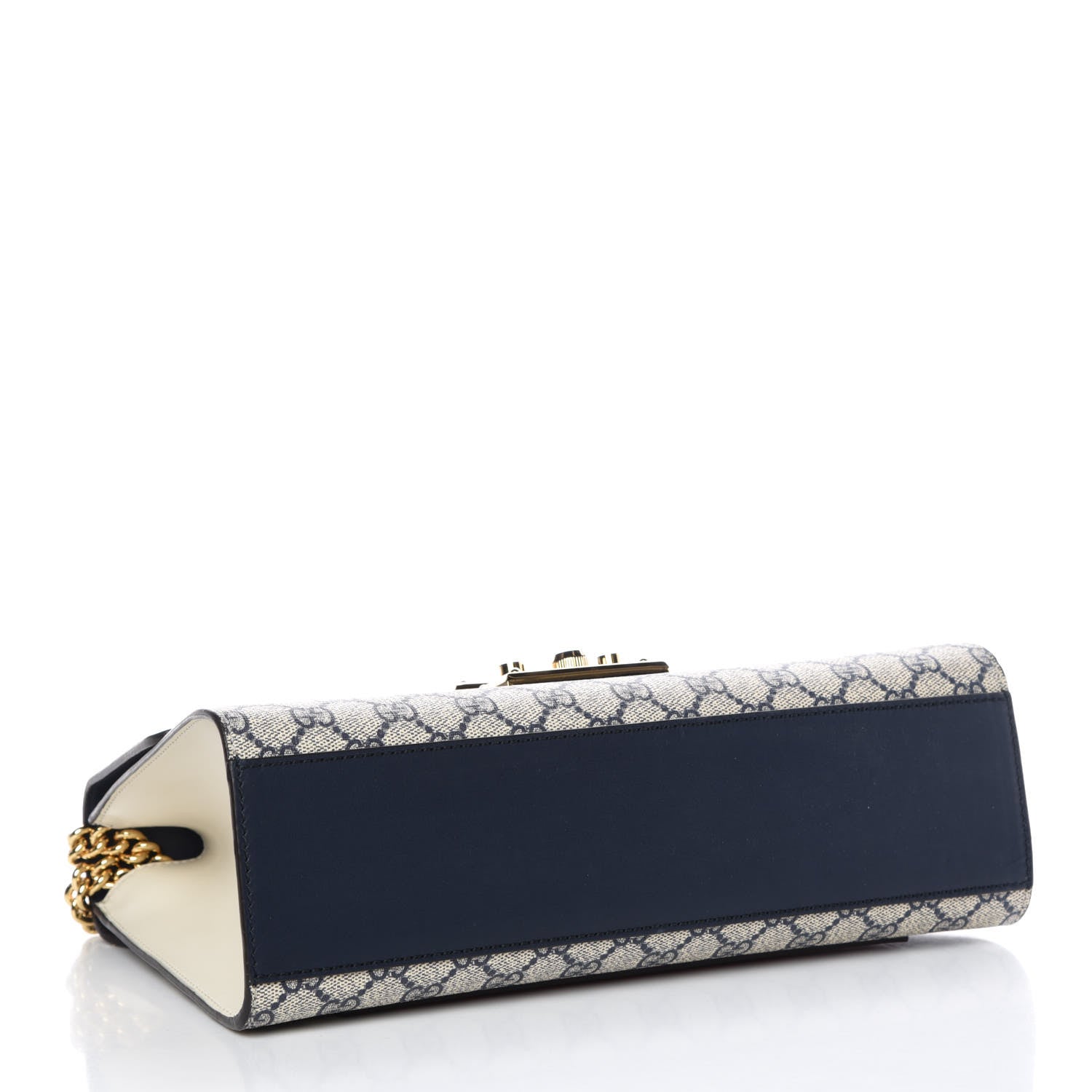 Gucci GG Supreme Monogram Calfskin Medium Padlock Shoulder Bag Beige Blue Mystic White Hibiscus Red 4 of 8