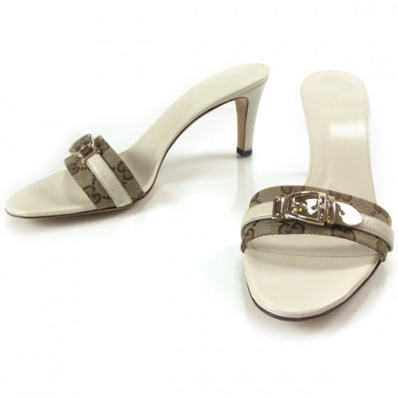 Monogram Buckle Heels Ivory 40