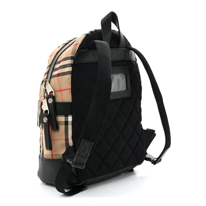 Burberry House Check Canvas Calfskin Small Nico Backpack Archive Beige 3 of 11