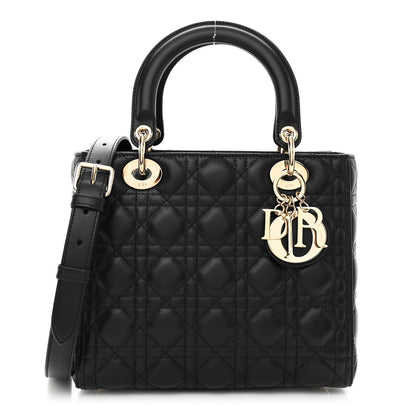Christian Dior Lambskin Cannage Medium Lady Dior Black 1 of 9