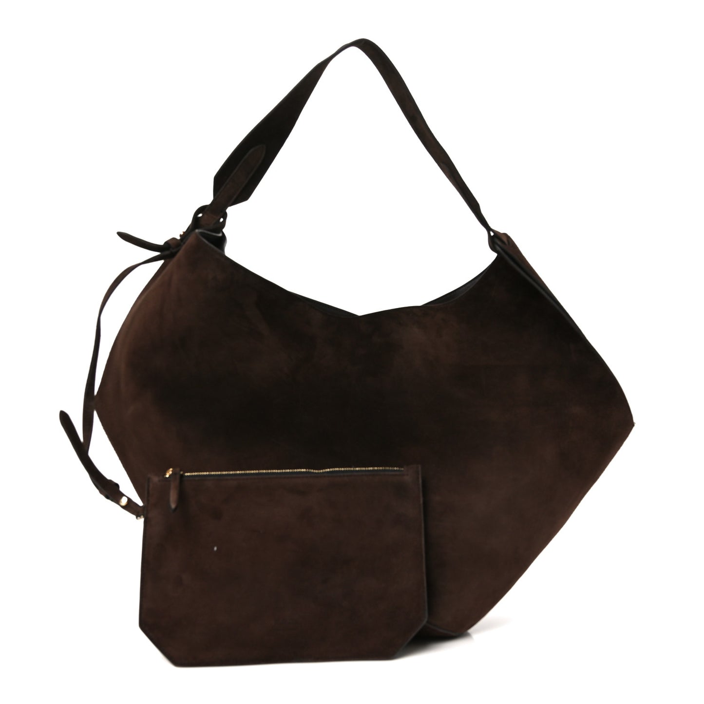 Suede Calfskin Medium Lotus Tote Coffee