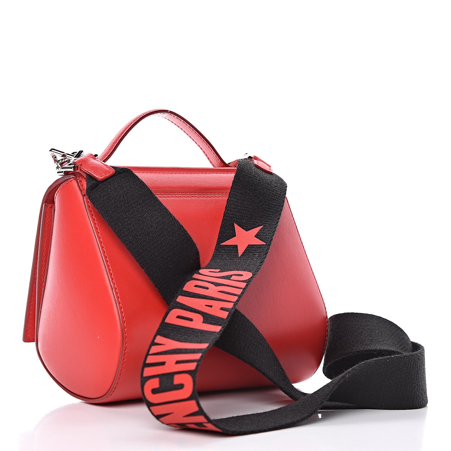 Givenchy Calfskin Mini Pandora Box Logo Strap Crossbody Bag Medium Red 3 of 9