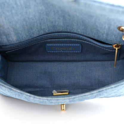 Chanel Denim Quilted Mini Pearl Crush Rectangular Flap Blue 5 of 11