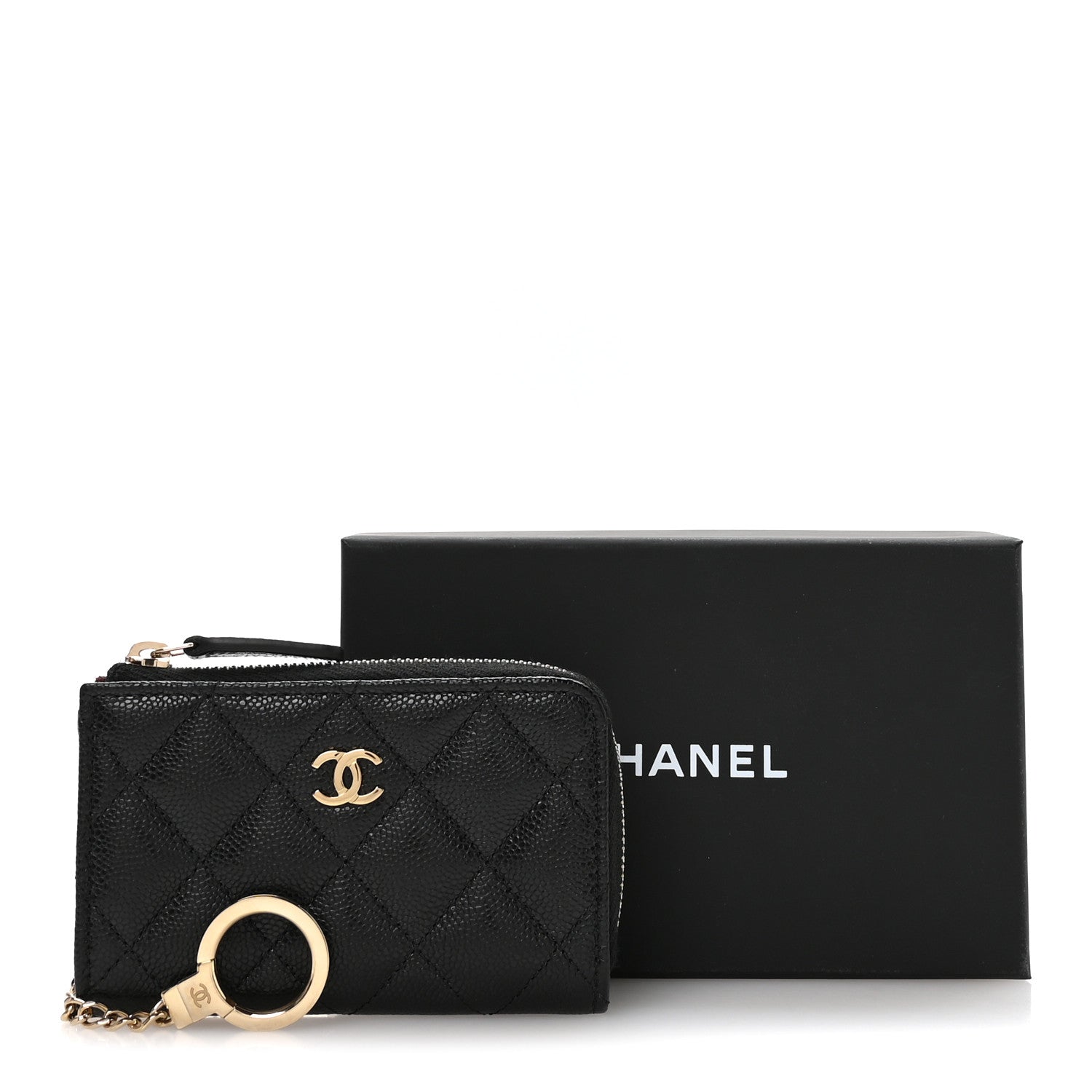 Chanel Caviar Quilted Zipped Key Holder Case Black 16 of 16