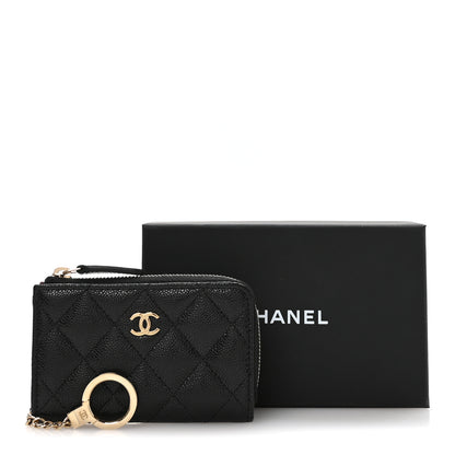 Chanel Caviar Quilted Zipped Key Holder Case Black 16 of 16