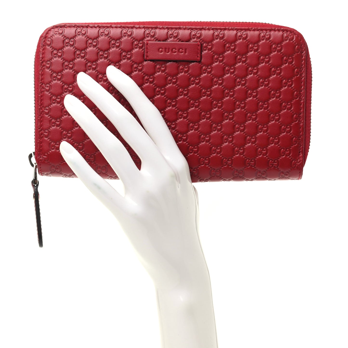 Microguccissima Zip Around Wallet Red