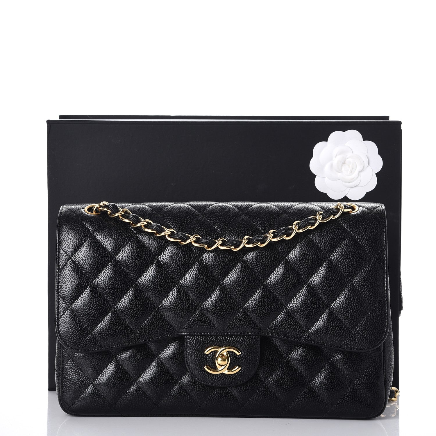 Chanel Caviar Quilted Jumbo Double Flap Black 8 of 9
