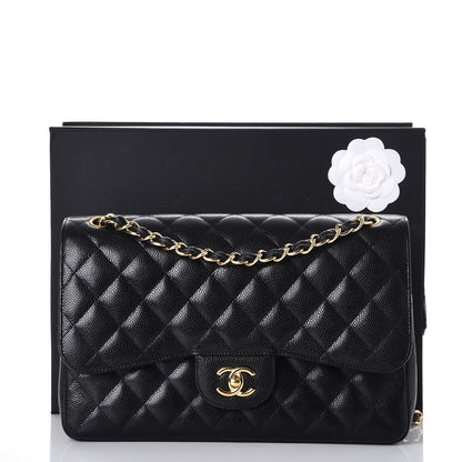 Chanel Caviar Quilted Jumbo Double Flap Black 8 of 9