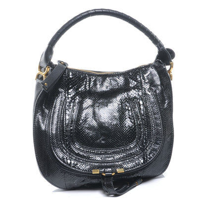 Chloe Python Medium Marcie Hobo Black 1 of 8