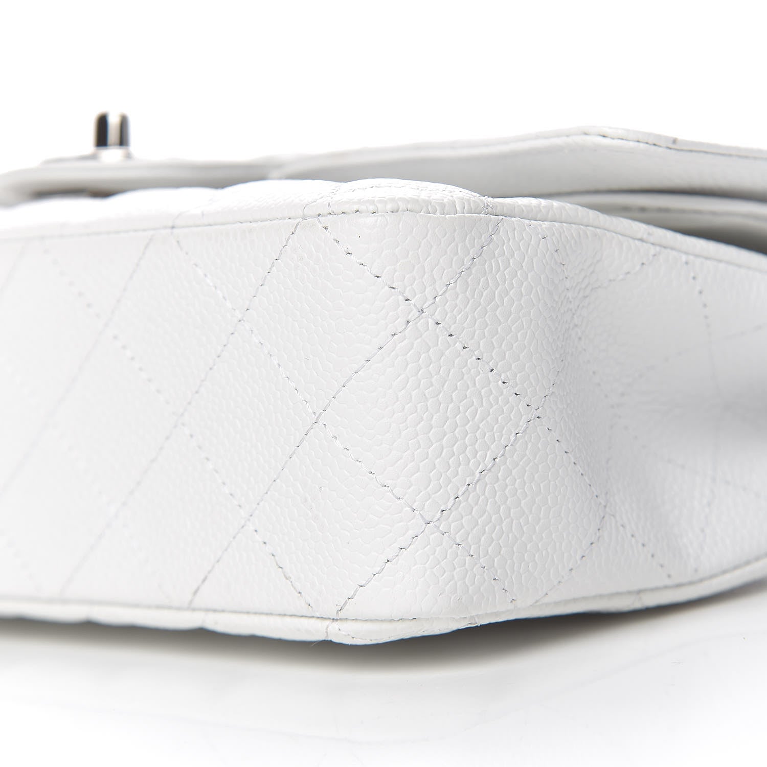 Chanel Caviar Quilted Medium Double Flap White 17 of 21