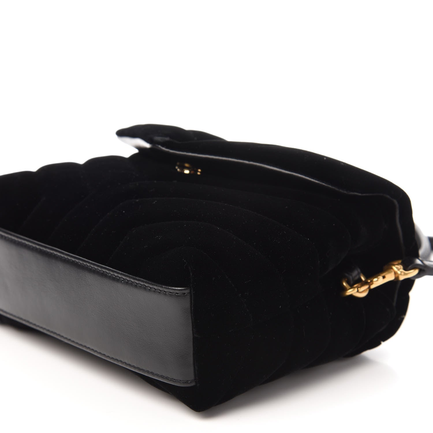 Saint Laurent Velvet Y Quilted Monogram Toy Loulou Chain Satchel French Black 7 of 13