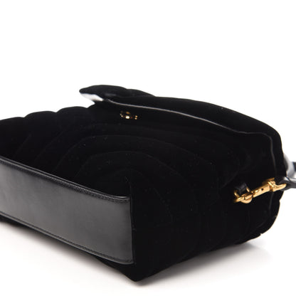 Saint Laurent Velvet Y Quilted Monogram Toy Loulou Chain Satchel French Black 7 of 13
