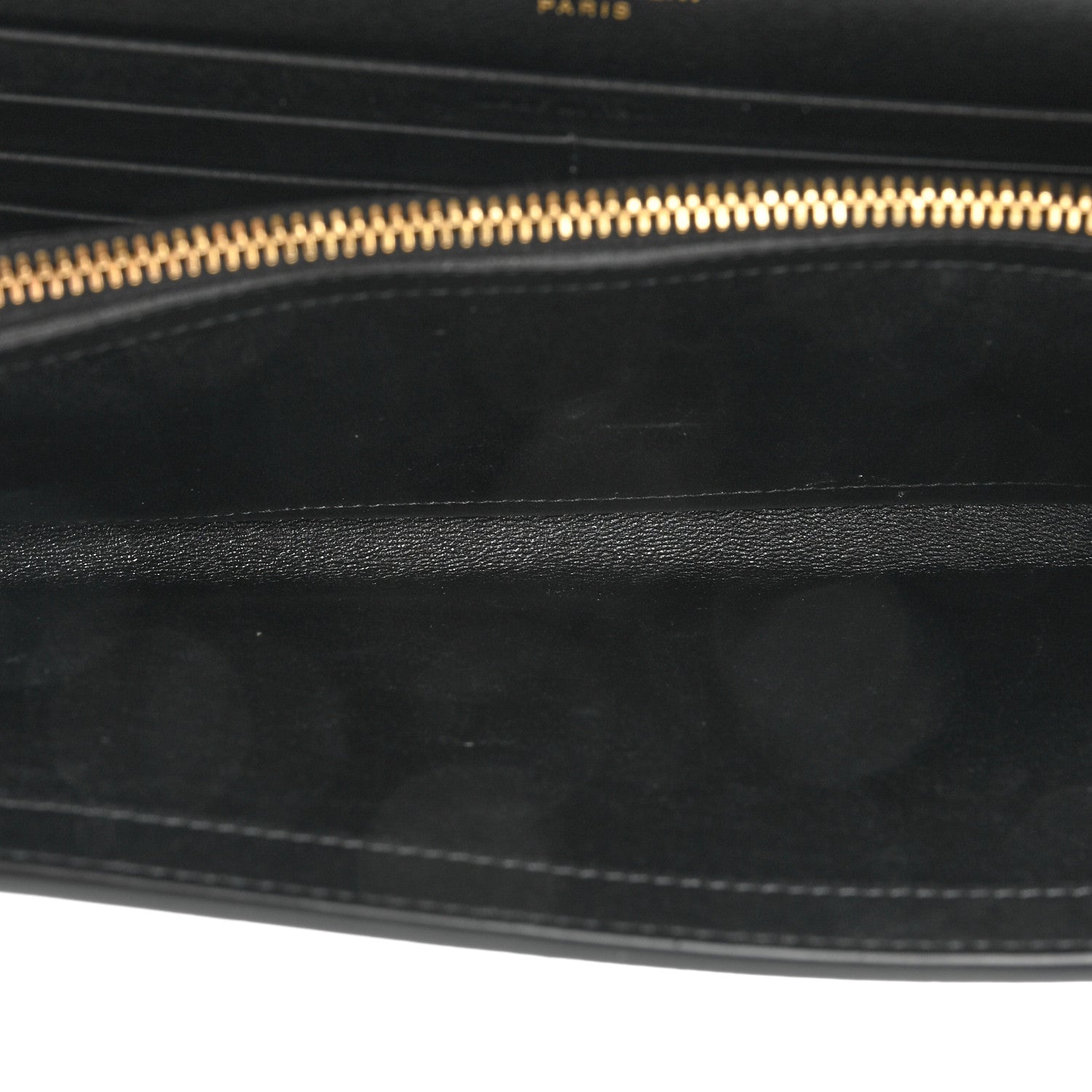 Saint Laurent Calfskin Crocodile Embossed Monogram Chain Wallet Black 5 of 11