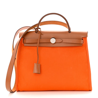 Hermes Toile Vache Hunter Herbag Zip 31 PM Orange 3 of 20