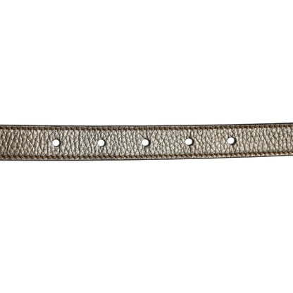 Gucci Calfskin Crystal Interlocking G Belt 75 30 Golden Beige 3 of 7