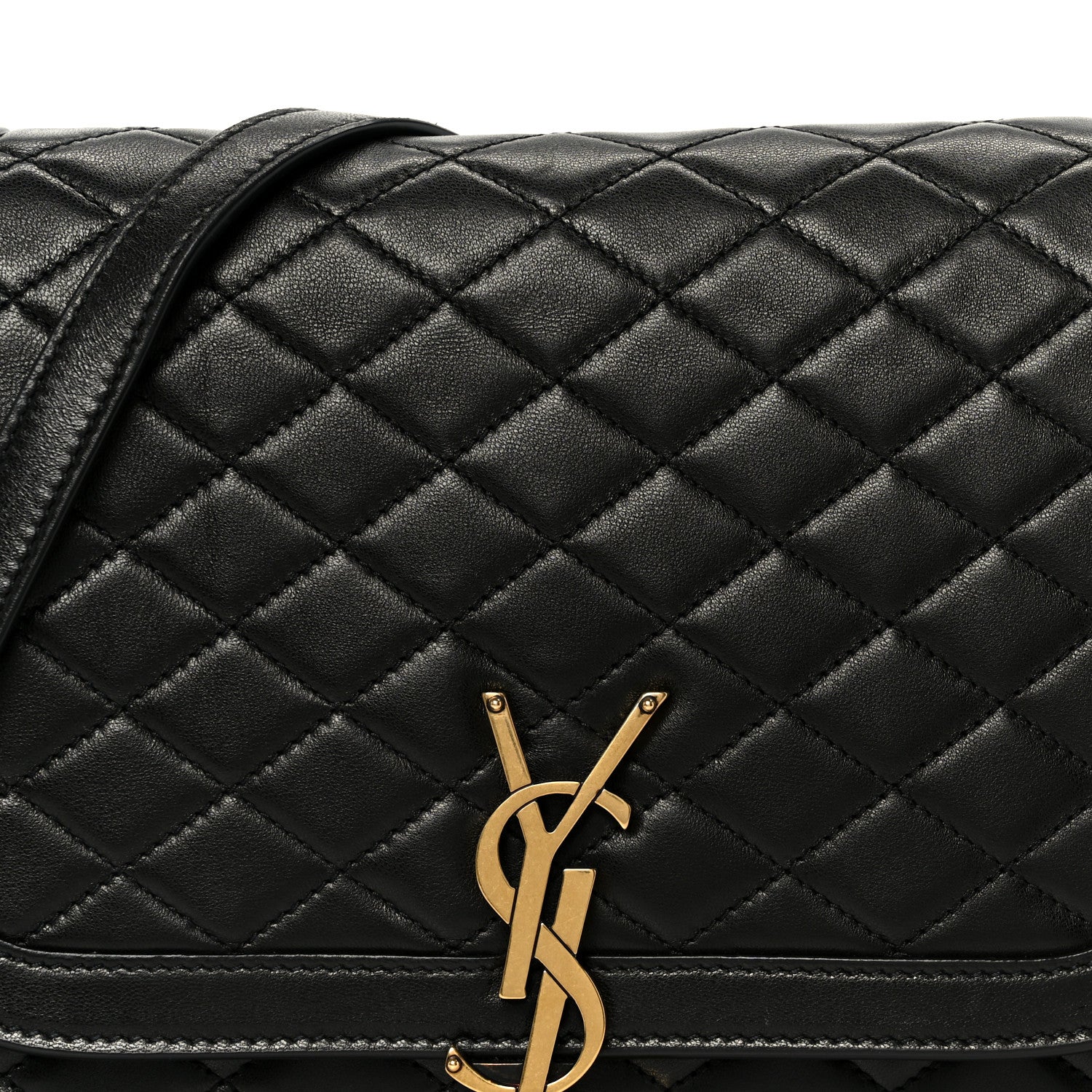Saint Laurent Lambskin Quilted Monogram Medium Solferino Satchel Black 10 of 12