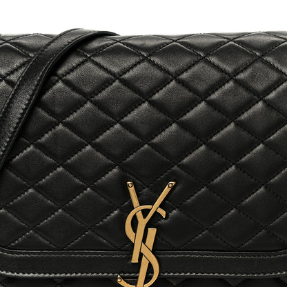 Saint Laurent Lambskin Quilted Monogram Medium Solferino Satchel Black 10 of 12