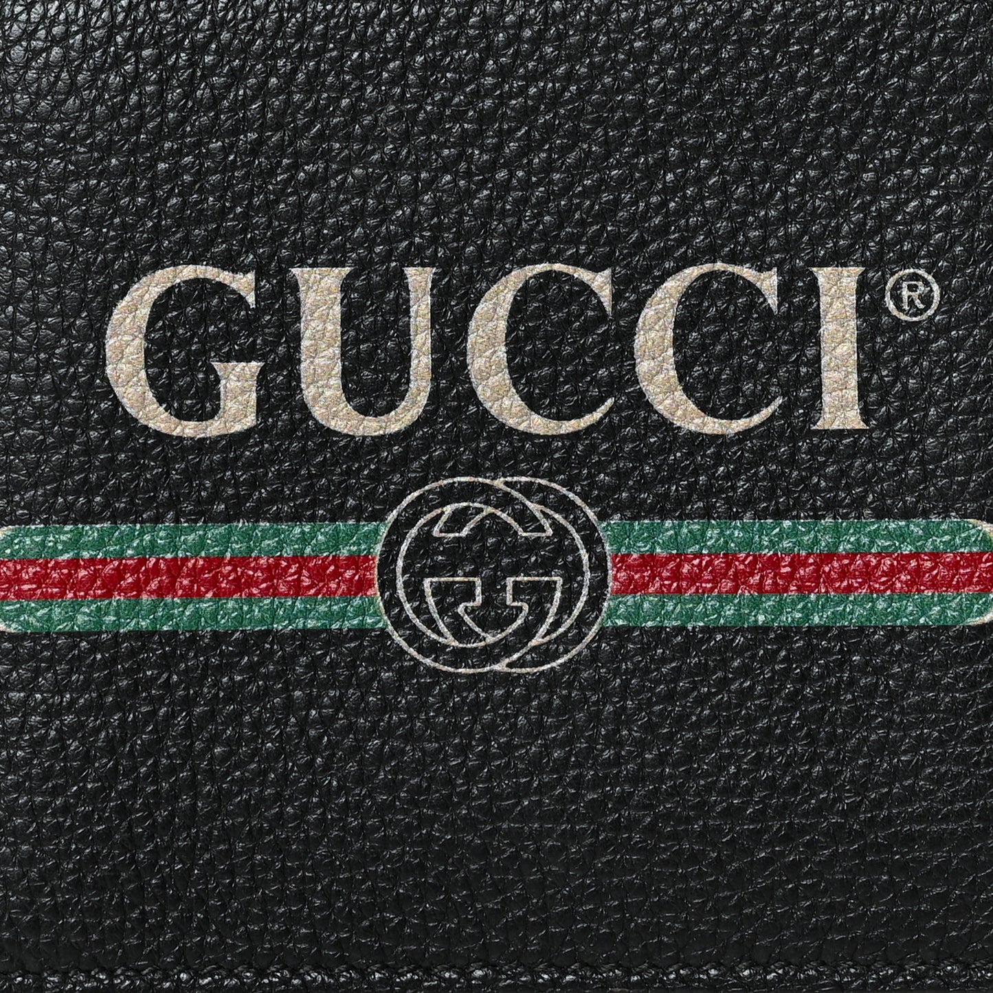 Cripto Calfskin Logo Bi-Fold Wallet Black Grege