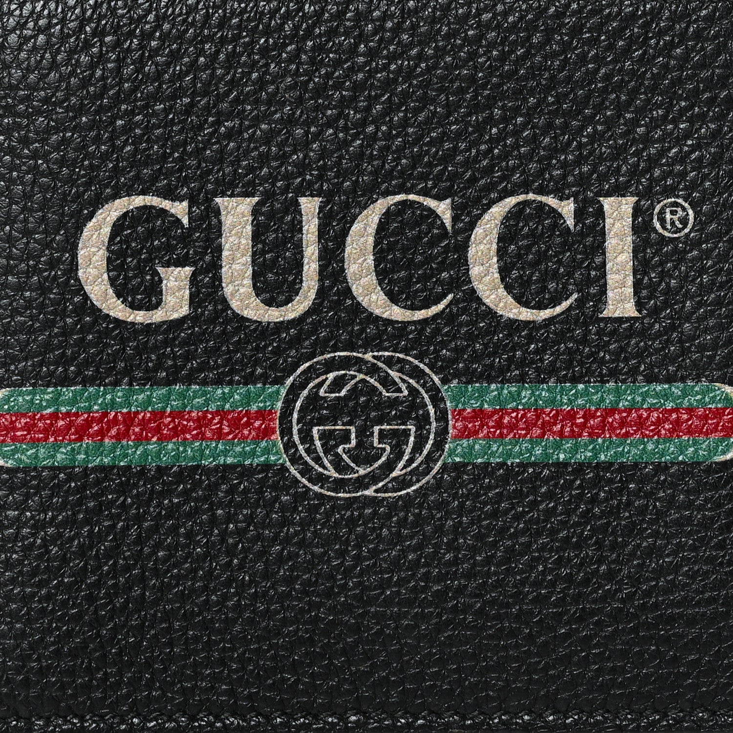 Gucci Cripto Calfskin Logo Bi-Fold Wallet Black Grege 7 of 7