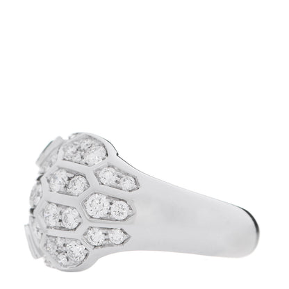 Bulgari 18K White Gold Diamond Emerald Serpenti Seduttori Ring 52 6 4 of 8