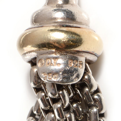 David Yurman Sterling Silver 18k Gold Diamond Eight-Row Chain Bracelet 2XL 4 of 7